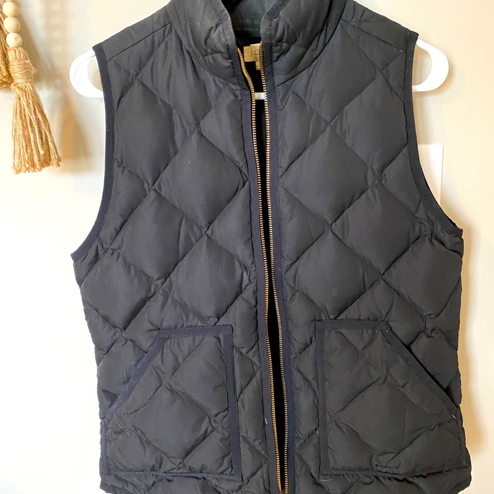 JCrew black quilt vest